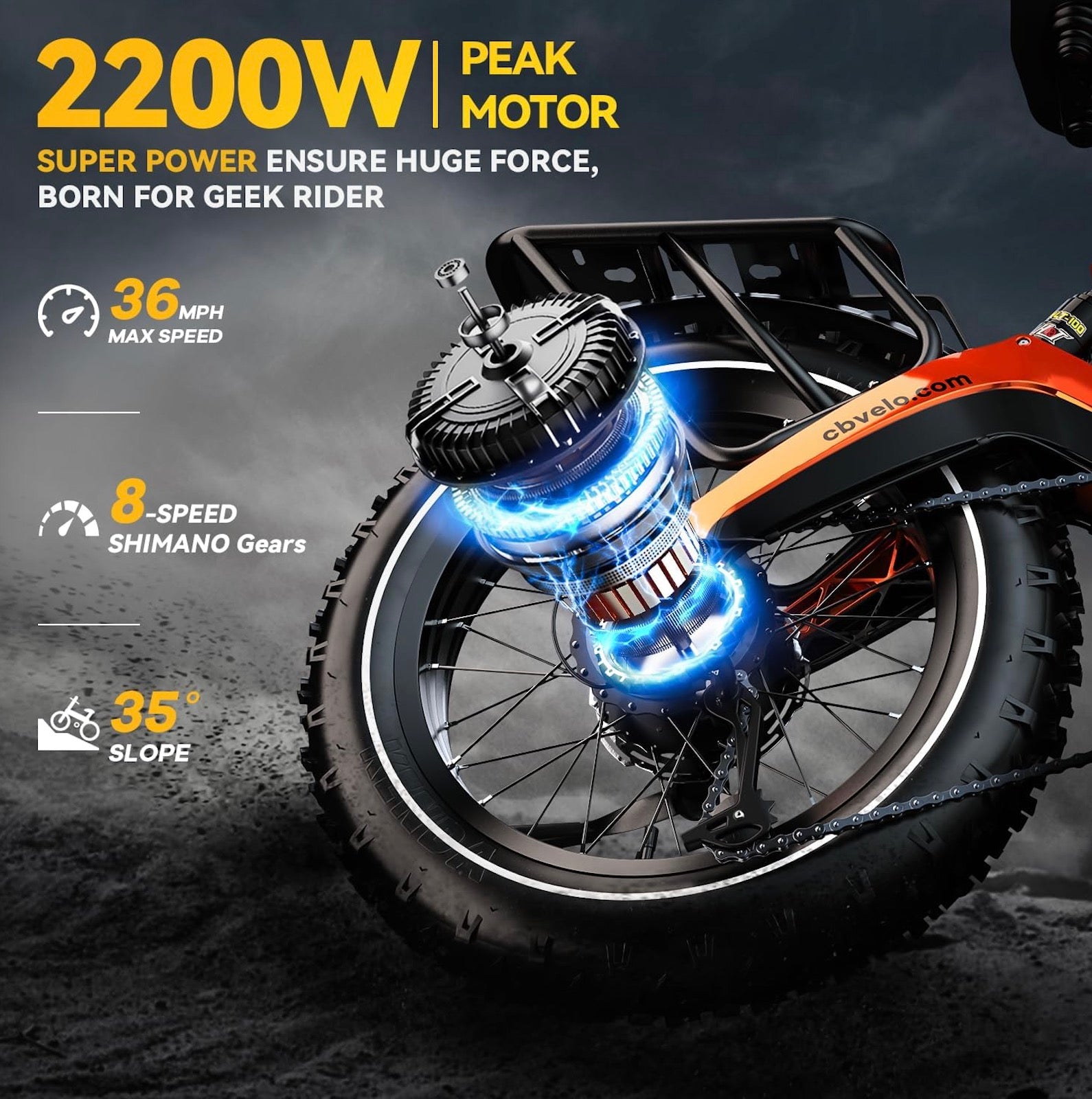 Foldable E-Bike 1000W Peak Motor