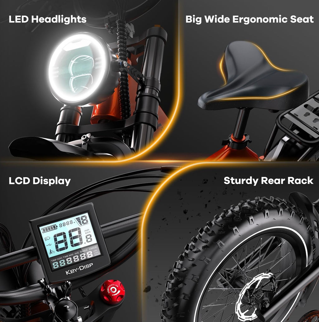 Foldable E-Bike 1000W Peak Motor