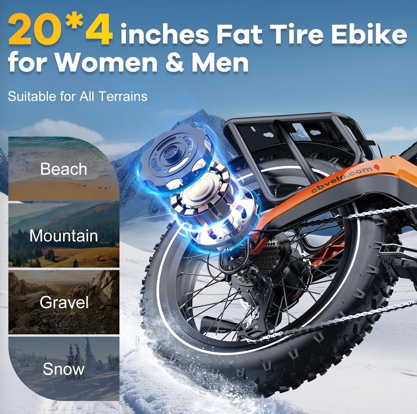 Foldable E-Bike 1000W Peak Motor